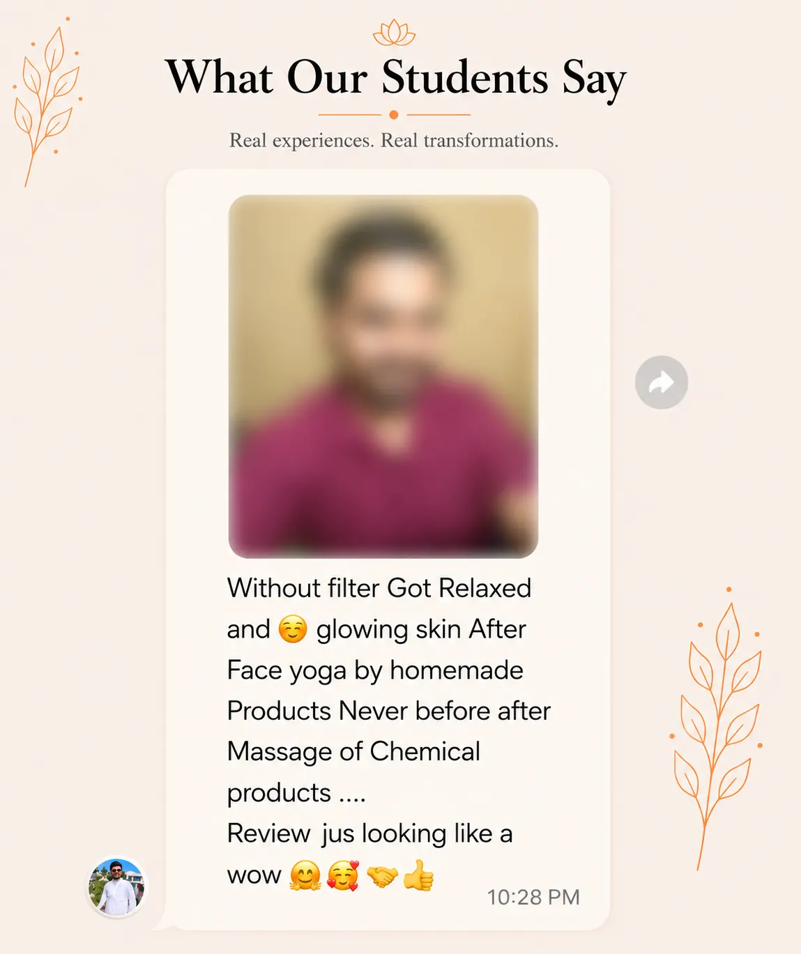 Snehyoga yoga class student review 11 Student review screenshot for Snehyoga online yoga classes and guided daily yoga practice 11