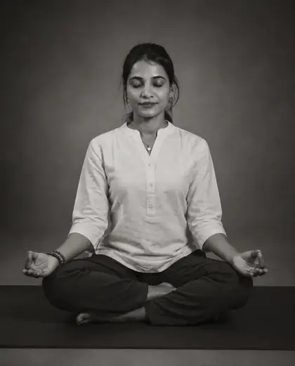 Snehal Salunkhe meditating, founder of Snehyoga